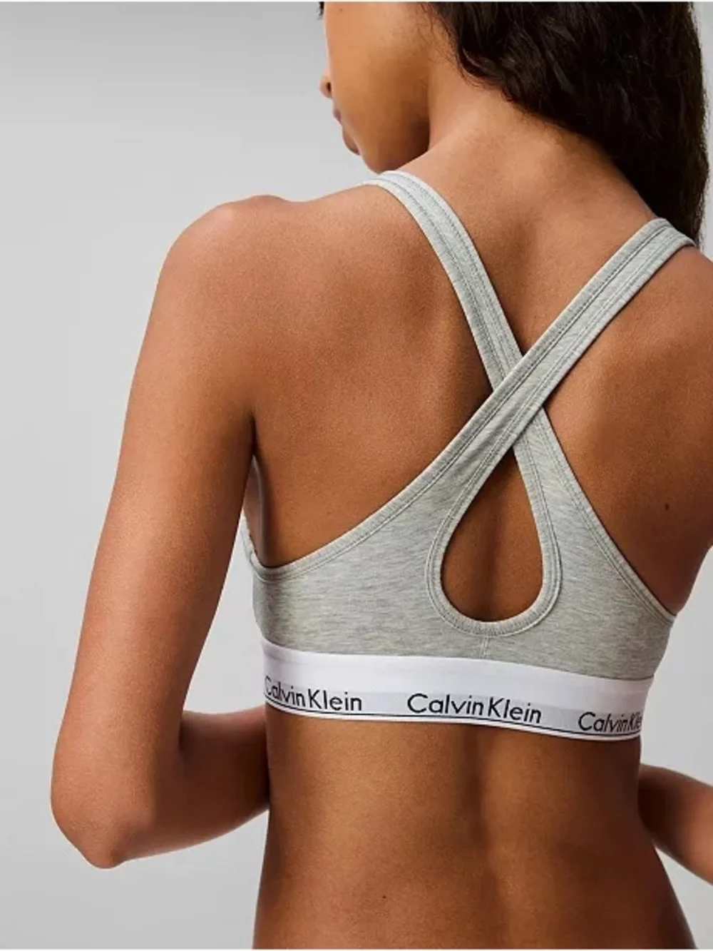 Calvin Klein Modern Cotton Padded Bralette Grey Cotton Modal Extra Small XS - Picture 2 of 8